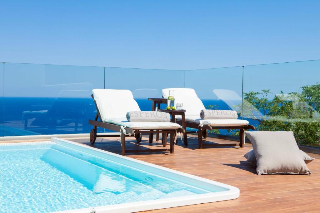 Chambre Exclusive avec Piscine Privée Vue sur Mer Esperos Village Blue Spa à Rhodes 