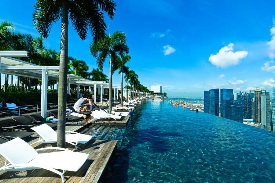 L'hôtel Marina Bay Sands - Singapour - avec la piscine à débordement la plus haute du monde